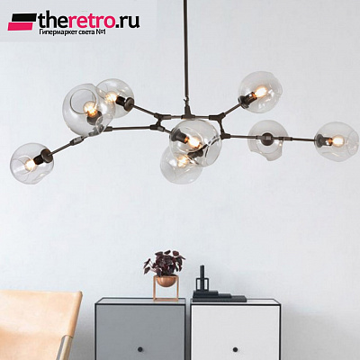 Lindsey Adelman Branching Bubble Chandelier 13 плафонов Прозрачный Золотой Горизонталь  фото 1